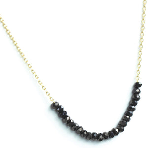 Black | Delicate Crystal Accented Necklace | Splendid Iris