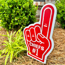 Load image into Gallery viewer, Mini Chiefs #1 Foam Finger Garden Stake
