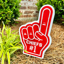 Load image into Gallery viewer, Mini Chiefs #1 Foam Finger Garden Stake
