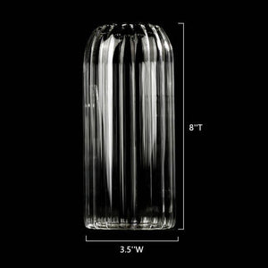 Stripes Clear Bud Vases, Borosilicate Light Weight Glass: 6''T | Sweet Home Deco