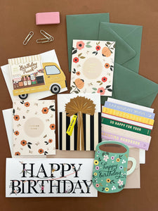 Birthday Truck die-cut folded Greeting Card | Ginger P. Designs