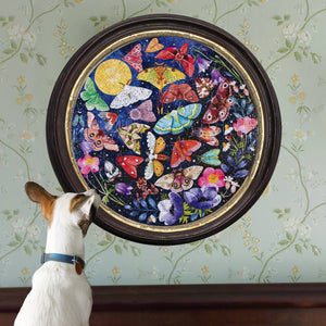 Puzzle | Moths 500 Piece Round Adult Jigsaw Puzzle | eeBoo
