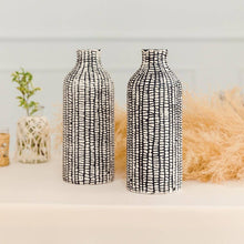 Load image into Gallery viewer, Black Tribal Patterned Decorative Table Vase

