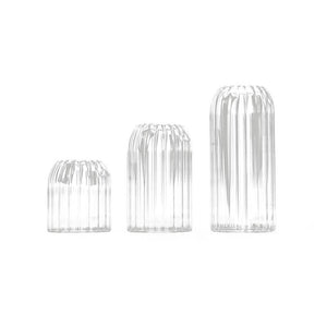 Stripes Clear Bud Vases, Borosilicate Light Weight Glass: 6''T | Sweet Home Deco