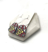 Load image into Gallery viewer, Rainbow Spotted Adele Acrylic Statement Hoop Earrings
