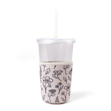 Load image into Gallery viewer, Drink Sleeve, Iced Coffee Koozie, Drink Cover: Large | Pressed Floral | Elyse Breanne Design
