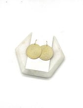 Load image into Gallery viewer, Gold Embossed Disc Metal Statement Earrings
