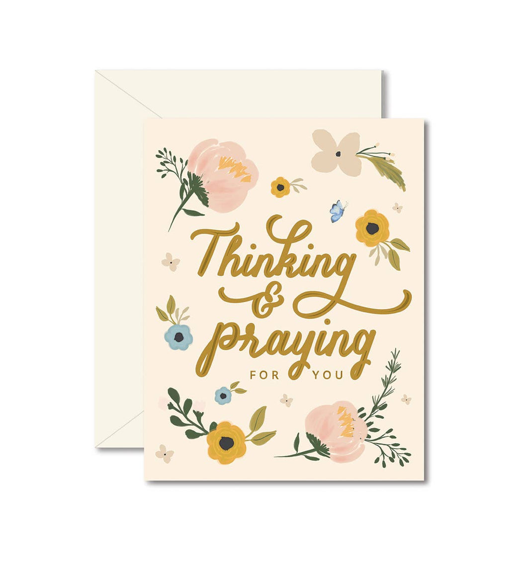 Thinking and Praying For You Sympathy Greeting Card | Ginger P. Designs