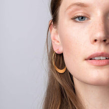 Load image into Gallery viewer, Crescent Hoop/Gold Vermeil Earrings
