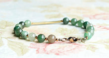 Load image into Gallery viewer, 8&quot; Aventurine And Bronze Bar Bracelet
