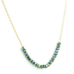 Aqua Delicate Crystal Accented Necklace | Splendid Iris