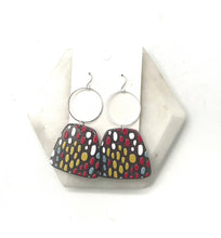 Load image into Gallery viewer, Rainbow Spotted Adele Acrylic Statement Hoop Earrings
