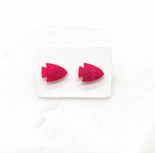 Load image into Gallery viewer, Red Arrowhead KC Kansas City Chiefs Acrylic Stud Earring
