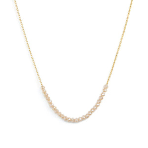 White |  Delicate Crystal Accented Necklace | Splendid Iris