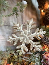 Load image into Gallery viewer, Whitewashed Wooden Snowflake 6x6in
