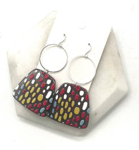 Load image into Gallery viewer, Rainbow Spotted Adele Acrylic Statement Hoop Earrings
