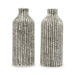 Black Tribal Patterned Decorative Table Vase