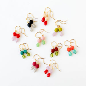 Turquoise | Tiny Earrings Small bead earrings Little color drop earrings