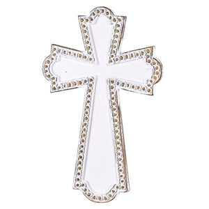 White Wash Resin Wall Cross 6.75H |Dicksons