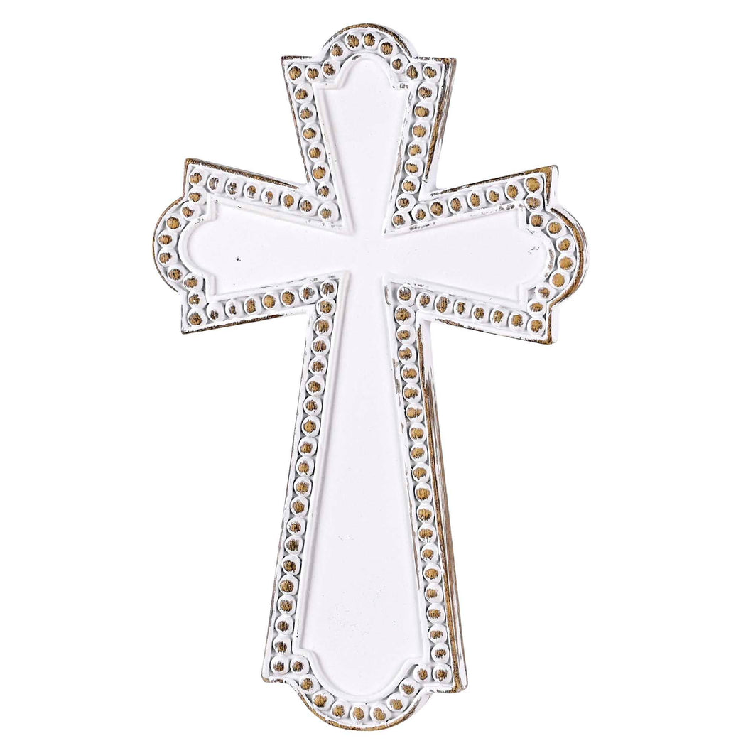 White Wash Resin Wall Cross 6.75H |Dicksons