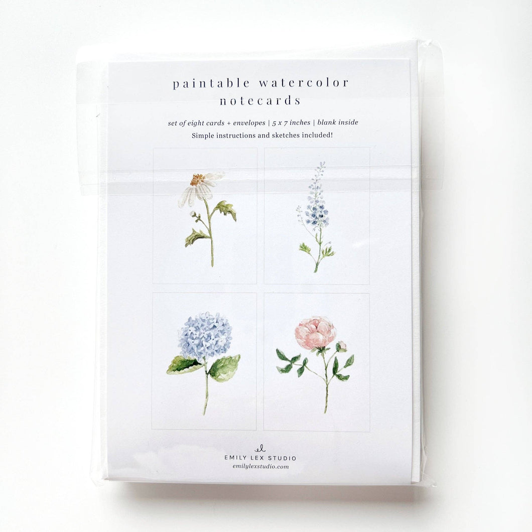 Garden flowers paintable notecards  | emily lex studio