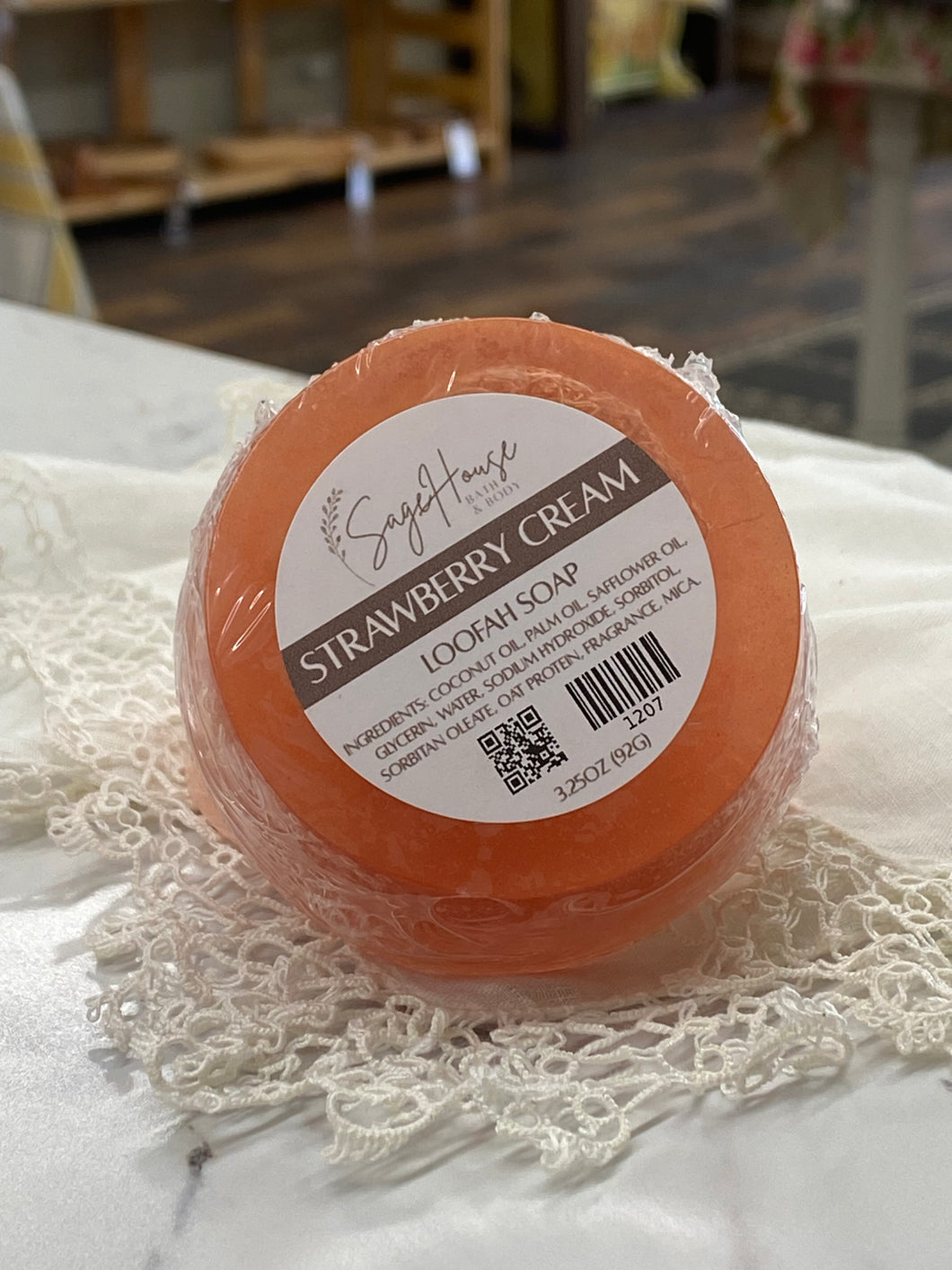 Strawberries and Cream Loofah Soap