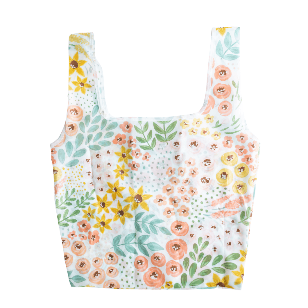 Reusable Bag White Floral