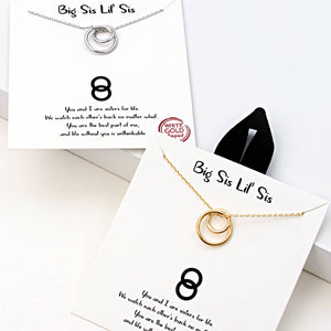 Fashion City | Gold-Dipped Sisters Double Ring Necklace: ONE SIZE / GD