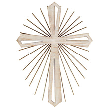 Load image into Gallery viewer, WOOD WITH METAL STARBURST WALL CROSS | Dicksons

