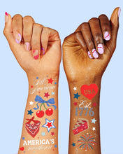 Load image into Gallery viewer, America 250 Tattoos | patriotic, 4th of july, usa, temporary | xo, Fetti

