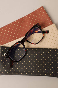 Fashion City | Polka Dot Pattern Glasses Pouch w Cleaning Cloth: One Size / 12 ASSORTED COLOR