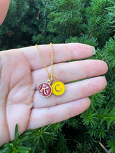 Load image into Gallery viewer, Red Yellow KC Enamel Charm Chiefs Kansas City Necklace
