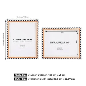 14x18 Photo Frames Marquet-Bevel Collection Pack of 2 Blue & White  | Handicrafts Home