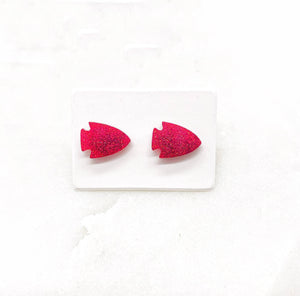 Red Arrowhead KC Kansas City Chiefs Acrylic Stud Earring