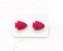 Load image into Gallery viewer, Red Arrowhead KC Kansas City Chiefs Acrylic Stud Earring
