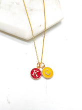 Load image into Gallery viewer, Red Yellow KC Enamel Charm Chiefs Kansas City Necklace

