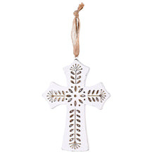 Load image into Gallery viewer, Dicksons - White Decorative Resin Wall Cross 6.25H
