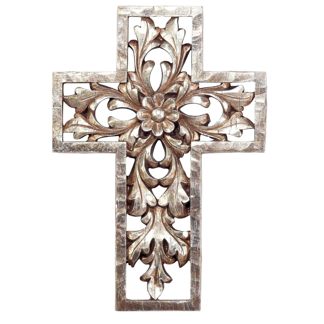 GOLD DECORATIVE RESIN WALL CROSS 12