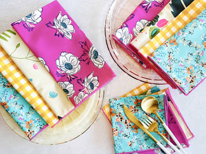 Flower Garden Cloth Napkins, set of eight: 10inch cocktail napkins | Dot & Army