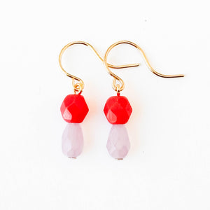 Turquoise | Tiny Earrings Small bead earrings Little color drop earrings