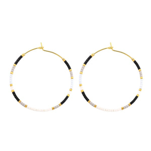 Blue/teal Hoop Earrings |  Miyuki Delica |  Splendid Iris