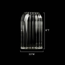 Load image into Gallery viewer, Stripes Clear Bud Vases, Borosilicate Light Weight Glass: 6&#39;&#39;T | Sweet Home Deco
