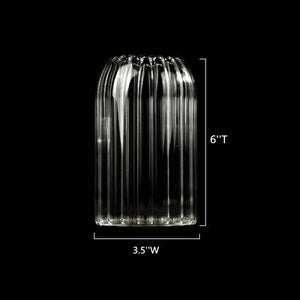 Stripes Clear Bud Vases, Borosilicate Light Weight Glass: 6''T | Sweet Home Deco