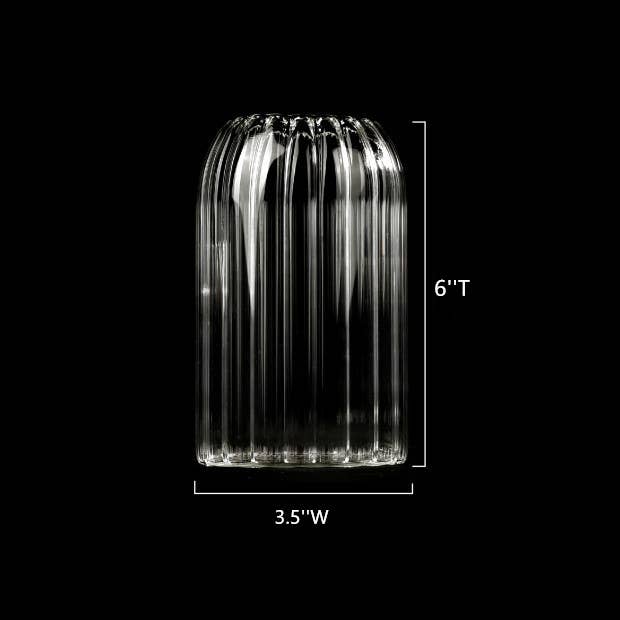 Stripes Clear Bud Vases, Borosilicate Light Weight Glass: 6''T | Sweet Home Deco