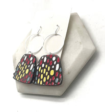 Load image into Gallery viewer, Rainbow Spotted Adele Acrylic Statement Hoop Earrings

