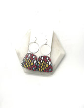 Load image into Gallery viewer, Rainbow Spotted Adele Acrylic Statement Hoop Earrings
