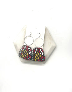 Rainbow Spotted Adele Acrylic Statement Hoop Earrings
