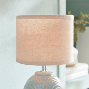 Antoni Mini Lamp, Soft Blue: Soft Blue/Natural / Ceramic Fabric Wiring