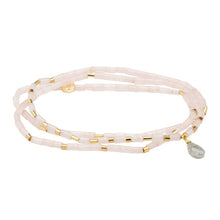 Load image into Gallery viewer, Gold Love Teardrop Stone Wrap Rose Quartz | Labradorite | Scout Curated Wears
