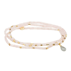 Gold Love Teardrop Stone Wrap Rose Quartz | Labradorite | Scout Curated Wears